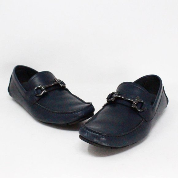 SALVATORE FERRAGAMO #40279 Blue Marin Calf Parigi 8 Loafers (US 6 EU 36) main image 8